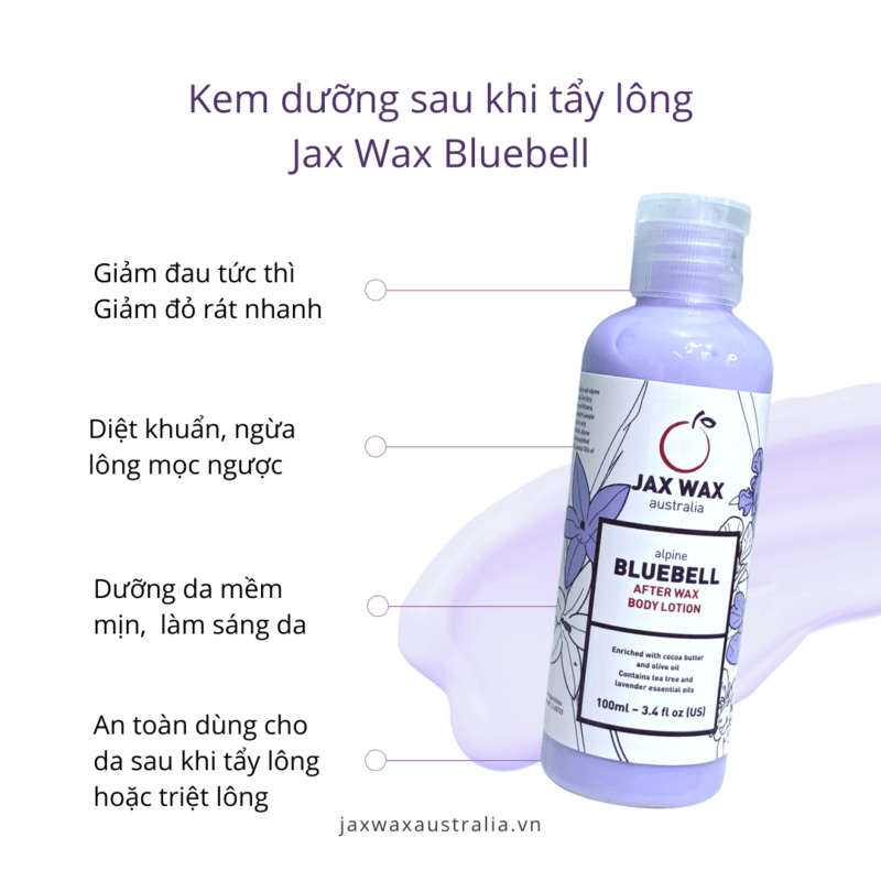 Kem dưỡng sau khi tẩy lông Jax Wax Bluebell 100ml