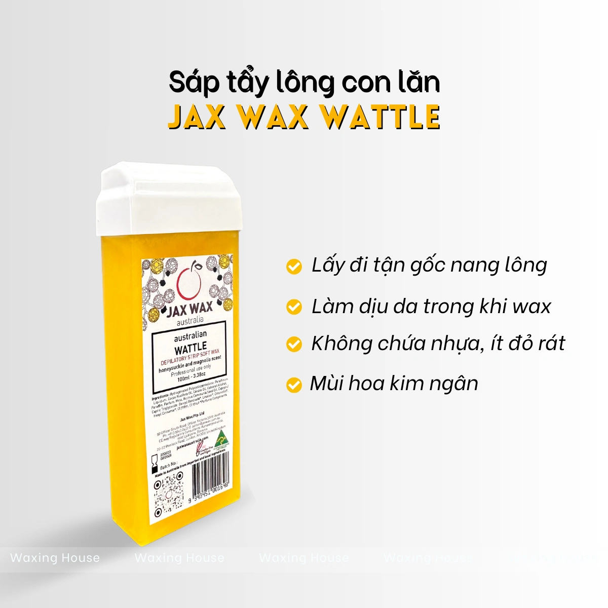 Sáp wax lông con lăn Jax Wax Australia Wattle